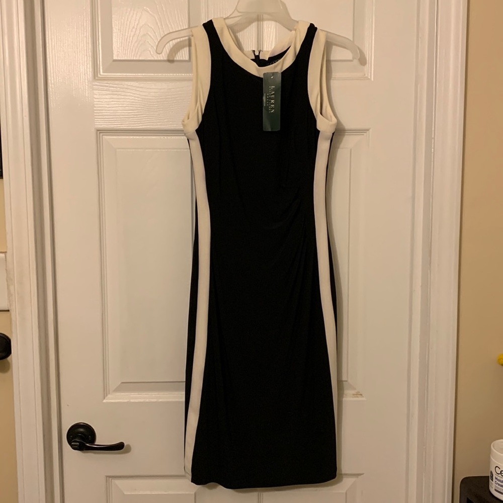 Ralph Lauren black and white sheath dress